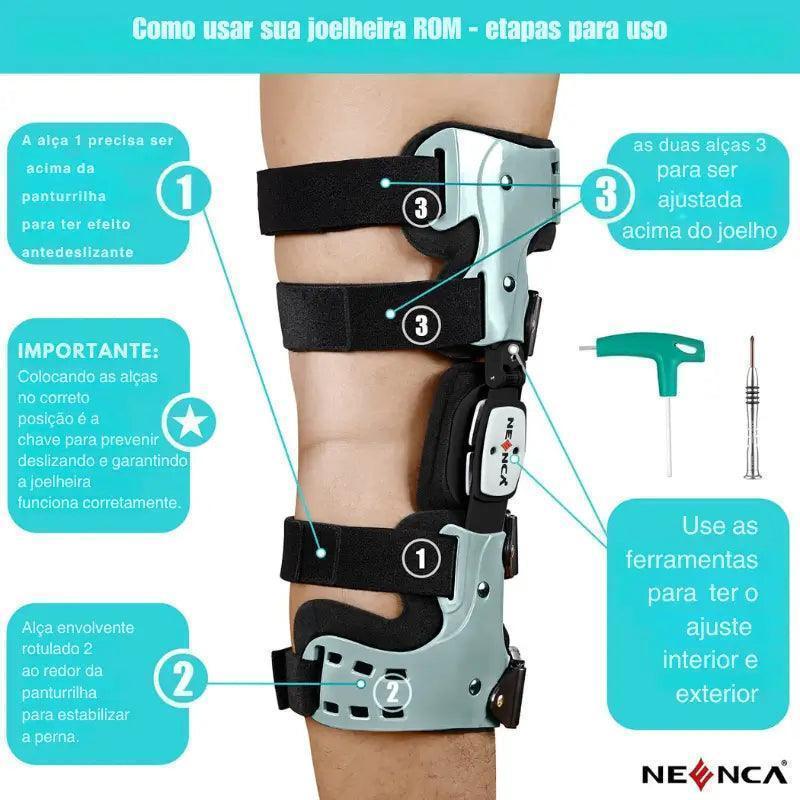 Joelheira Brace Ortopédica Com Ajuste Lateral Pós-operatório - Oceans Prime
