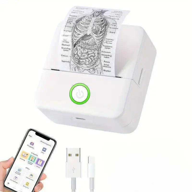 Mini Impressora Térmica Recerregável Para Estudos Com Bluetooth - Oceans Prime
